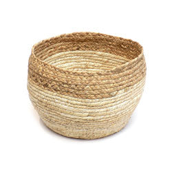 CESTO TEJIDO D27x23CM CREMA/NATURAL