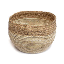 CESTO TEJIDO D29x23CM CREMA/NATURAL