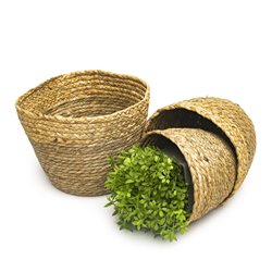CESTO TEJIDO D26x21CM TONOS MARRON