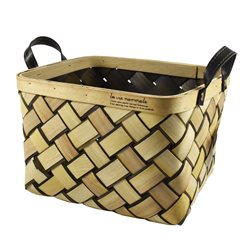 CESTO BAMBOO C/ASAS 27x21x18CM NATURAL/NEGRO