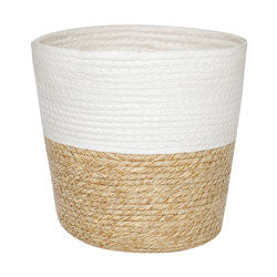 CESTO TEJIDO D26x21CM NATURAL/BLANCO