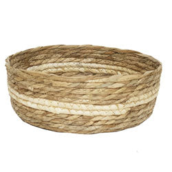 CESTO TEJIDO D27x9CM NATURAL/BEIGE