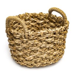 CESTO CON ASAS TEJIDO 34x34CM NATURAL