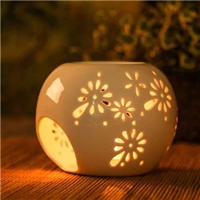 HORNITO DIFUSOR 12x10CM FLORES BLANCO