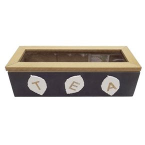 CAJA DE TE 3 DIVISIONES 23x9x7CM NEGRO
