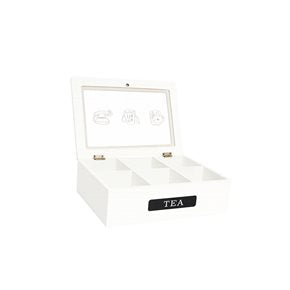CAJA DE TE 6 DIVISIONES 24x17x7CM MADERA TEA