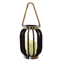FAROL PORTA VELA COLGANTE 21X11CM NEGRO