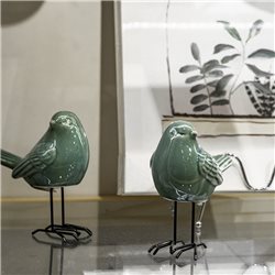 PAJARITOS DECORATIVOS CERAMICA SURTIDO. 13X13.5CM