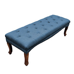 BANQUETA BURDEO TAPIZADA 130X40X45CM AZUL