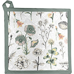 AGARRADERA DE ALGODON 20X20CM BOTANICAL VERDE
