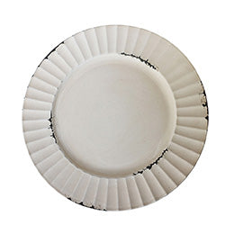 PLATO DE SITIO 33CM VINTAGE BLANCO-BORDE IRREGULAR