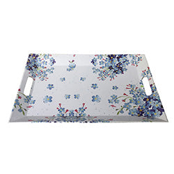BANDEJA DE 50*33 CM DISEÑO FLORES AZULES