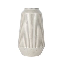 FLORERO CERAMICA D16x28CM RAYAS BEIGE