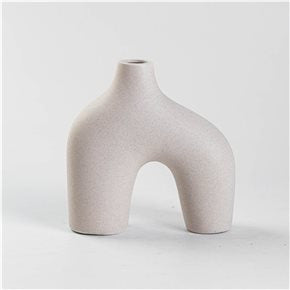 FLORERO CERAMICA 18x8x18CM ARCO BLANCO