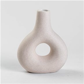 FLORERO CERAMICA 14x7x18CM GOTA BLANCO