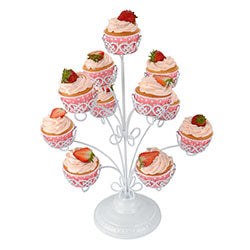 SOPORTE P/ CUPCAKE 11 UNIDADES METAL BLANCO. D34/H43CM