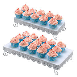 SOPORTE PARA CUPCAKE 37X17X8/45X25X8CM METAL BLANCO