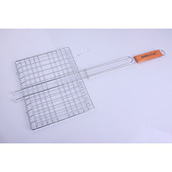 PARRILLA GRILL CROMADO 28X22XL60CM C/MANGO MADERA