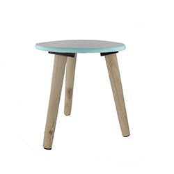 MESA REDONDA PLUMAS GRIS/ VERDE PASTEL. D25XH25