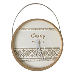 RELOJ REDONDO MADERA 30X30X5CM TRIBAL