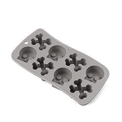 CUBETERA DE HIELO SILIC CALAVERAS GRIS 21X11X2CM