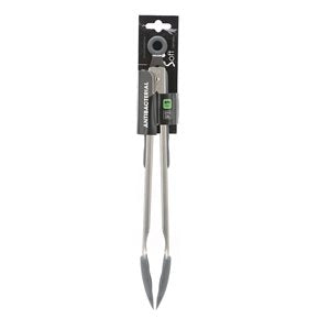 PINZA SILICONA 30CM MANGO ACERO INOX GRIS