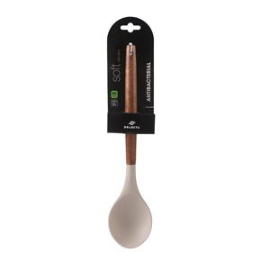 CUCHARA SILICONA 31CM MANGO ACACIA BEIGE