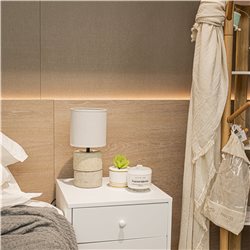 LAMPARA DE MESA CERAMICA/CEMENTO 15X15X33CM BEIGE