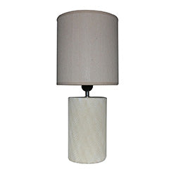 LAMPARA MESA PORCELANA TEXTURADO 20X20X46CM BLANCO