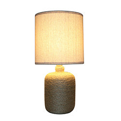 LAMPARA PORCELANA ENTRAMADO SISAL D23x46CM CAMEL