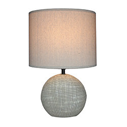 LAMPARA PORCELANA OVAL 25x16x40CM BEIGE