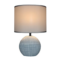 LAMPARA PORCELANA OVAL GRIS. 25x16x40CM