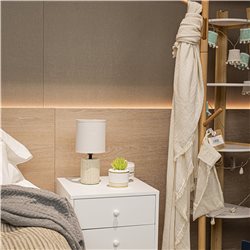 LAMPARA PORCELANA ENTRAMADO D14x30CM BLANCO