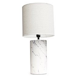 LAMPARA PORCELANA D29x60CM DISEÑO MARMOL/BLANCO