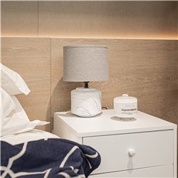 LAMPARA PORCELANA D20x32CM DISEÑO MARMOL/GRIS