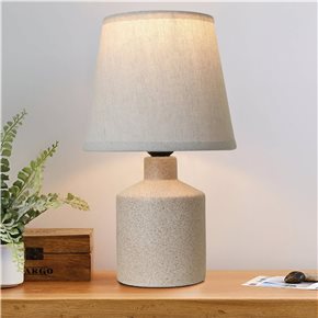 LAMPARA DE MESA CERAMICA D17x28CM RECTA BEIGE