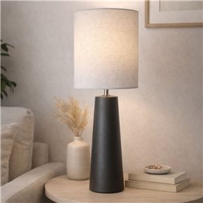 LAMPARA DE MESA CERAMICA D24x69CM NEGRO/BLANCO