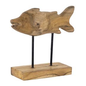 PEZ DECORATIVO 34x12x31CM MADERA