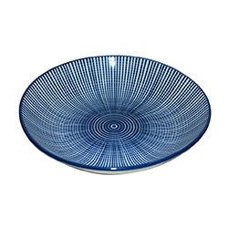 PLATO HONDO 20CM LINEAS/CIRCULOS CENTRALES AZUL