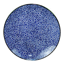 PLATO LLANO 27CM FLORES AZUL