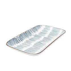 FUENTE 22x12x3CM RAYADO AZUL