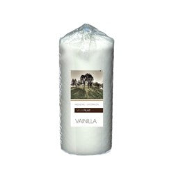 VELA PILAR BLANCA VAINILLA. D6/H15CM