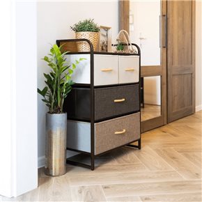 MUEBLE 4 CESTOS TELA ESTRUCTURA ACERO 58X29X78.5CM
