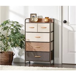 MUEBLE 5 CESTOS TELA ESTRUCTURA ACERO 58X29X99CM