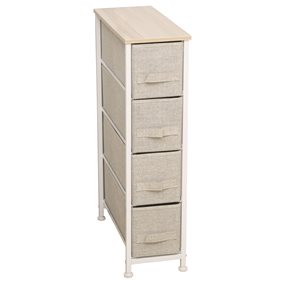 MUEBLE 4 CESTOS TELA ESTRUCTURA ACERO 20X48X75.5CM