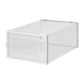 CAJA PARA ZAPATOS PLEGABLE 36X28X21CM TRANSPARENTE