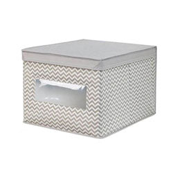 CAJA ORGANIZADORA CON TAPA TELA 30x40x25CM GRIS