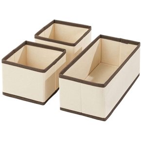 SET 3 ORGANIZADOR TELA 31x18x10/15x18x10CM BEIGE