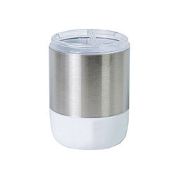 PORTACEPILLOS LIMA ACERO INOXIDABLE BLANCO. D8.5xH10CM