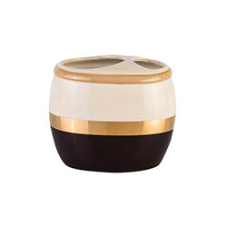 PORTACEPILLOS LIDYANA CERAMICA BEIGE/NEGRO